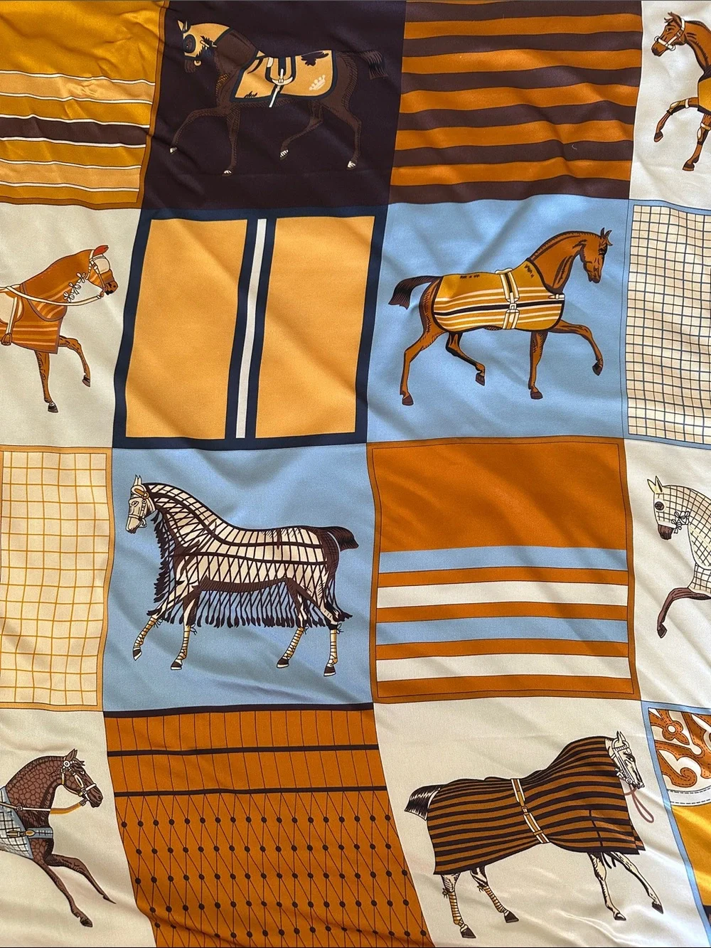 Silk Equestrian Large Scarf